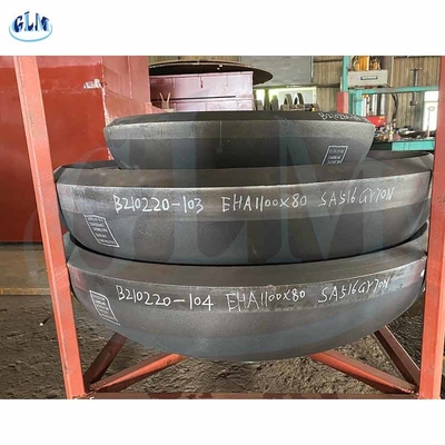 1100mm X 80mm پایان ظرف بیضوی SA516 Gr70N ابعاد سر مخزن بیضوی